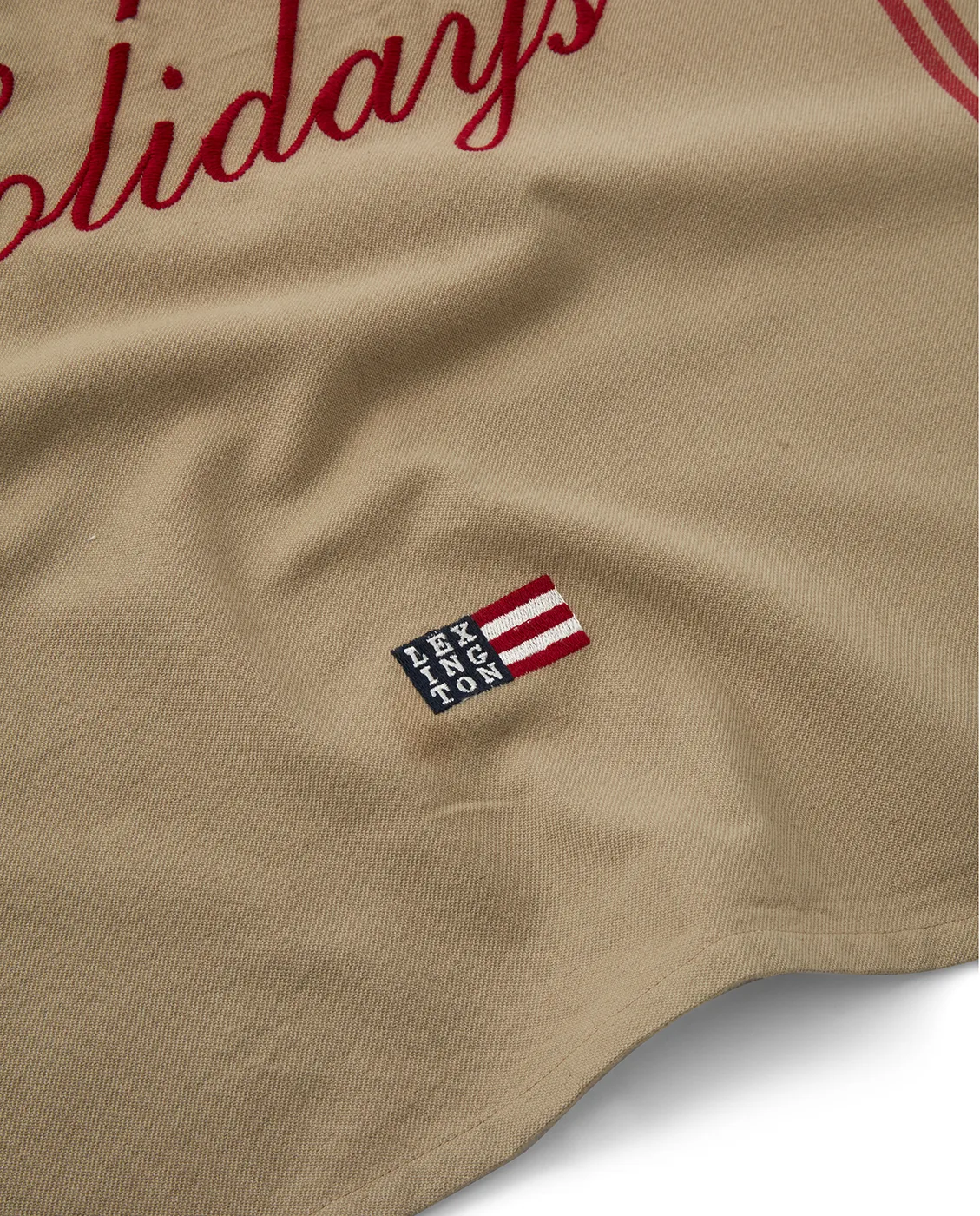 Happy Holidays Embroidered Geschirrtuch 50 x 70 cm, Beige-red Lexington
