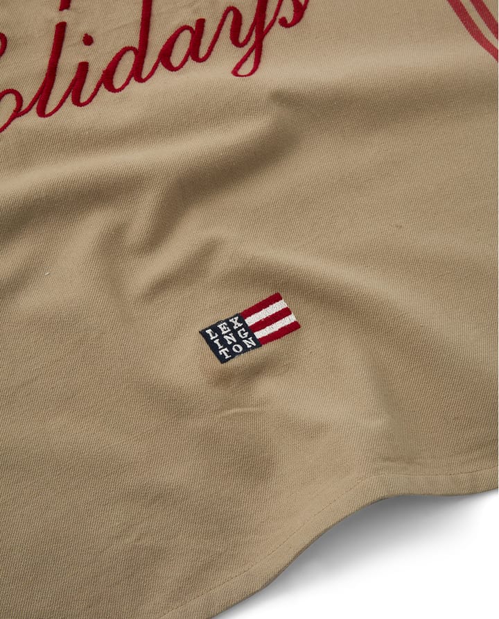 Happy Holidays Embroidered Geschirrtuch 50 x 70 cm, Beige-red Lexington
