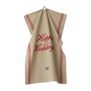 Happy Holidays Embroidered Geschirrtuch 50 x 70 cm - Beige-red - Lexington