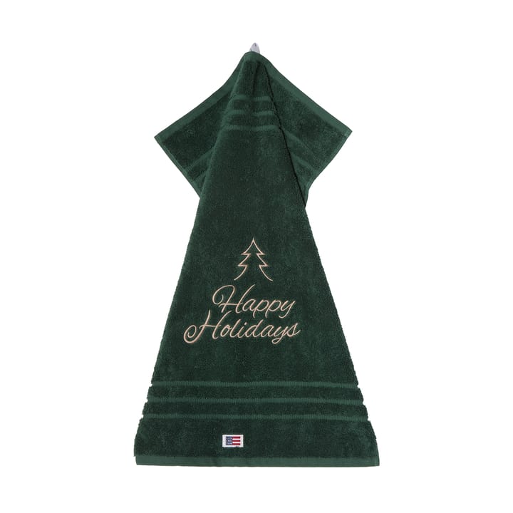 Happy Holidays Juniper biologisches Handtuch 50x70 cm - Green-Light Beige - Lexington