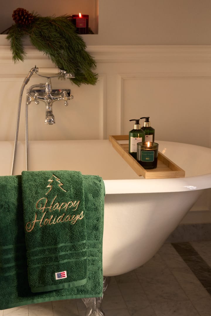 Happy Holidays Juniper biologisches Handtuch 50x70 cm, Green-Light Beige Lexington