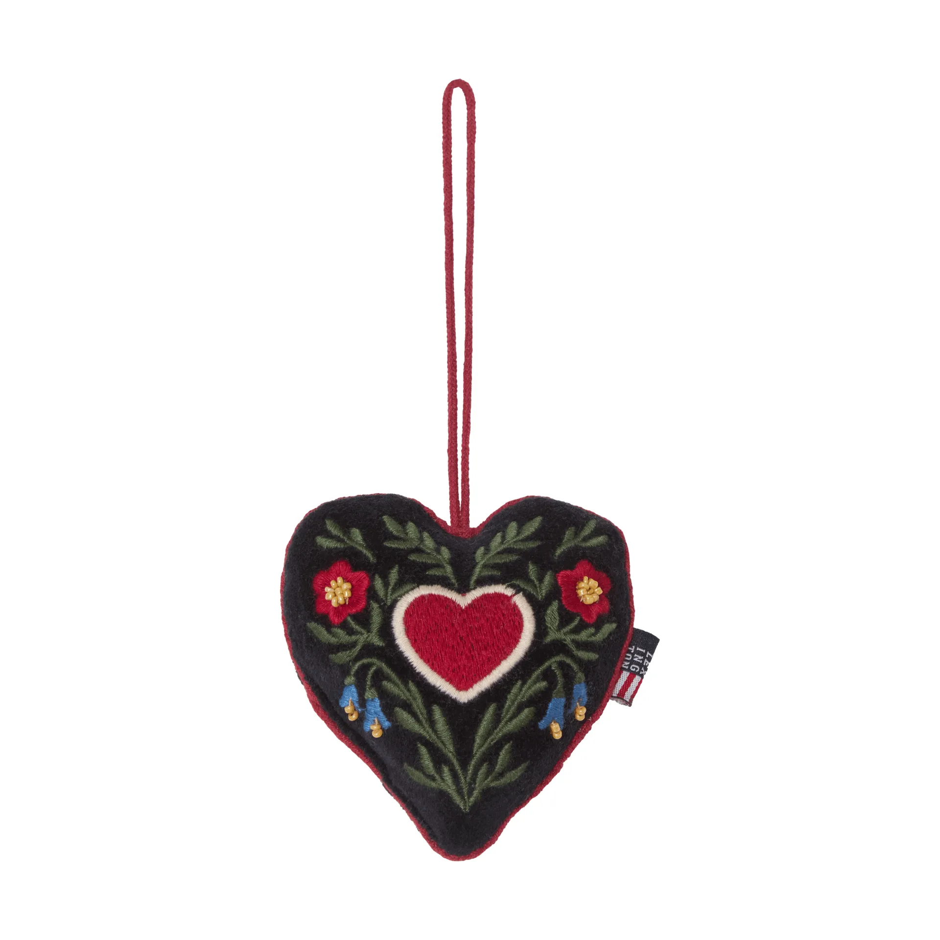 Heart aus Bio-Samtbaumwolle Weihnachtshänger, Mehrfarbig, 13x10x3 cm Lexington