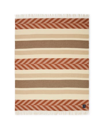 Herringbone Striped Recycled Wool Wolldecke 130 x 170cm - Copper-brown - Lexington
