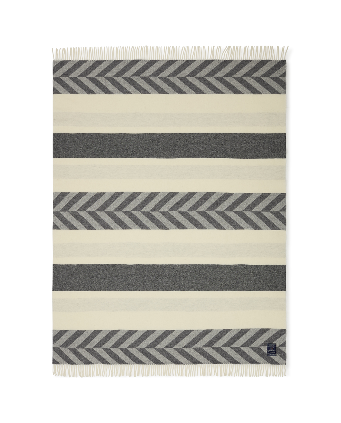 Herringbone Striped Recycled Wool Wolldecke 130 x 170cm | Lexington →