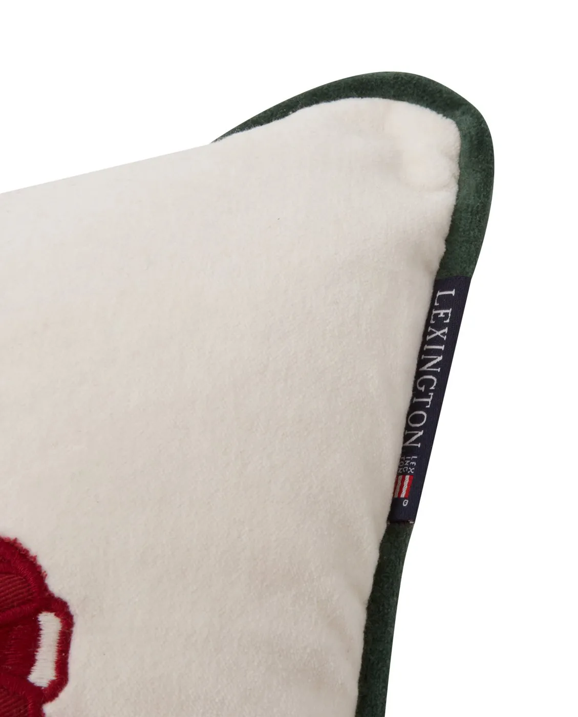 Holiday Car Organic Cotton Velvet Kissen 30 x 40cm, White-red multi Lexington