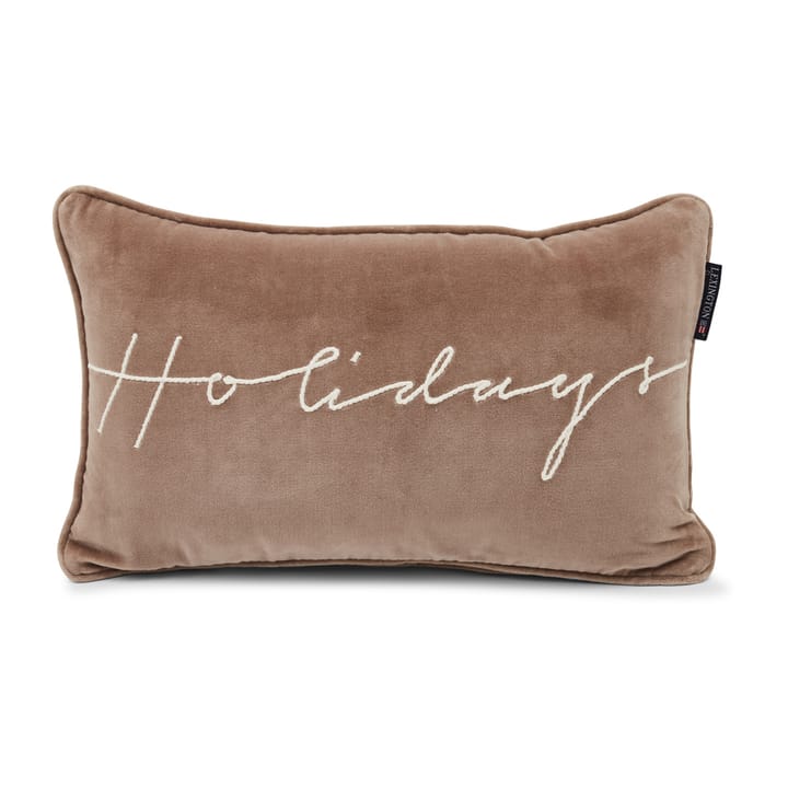 Holidays Cotton Velvet Kissen 30 x 50cm, Mid brown-white Lexington