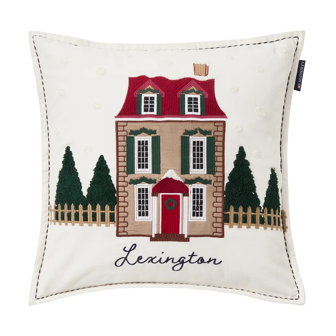 Lexington House biologischer Baumwolle-Samt Kissenbezug 50×50 cm White-multi Lexington House biologischer Baumwolle-Samt Kissenbezug 50×50 cm White-multi