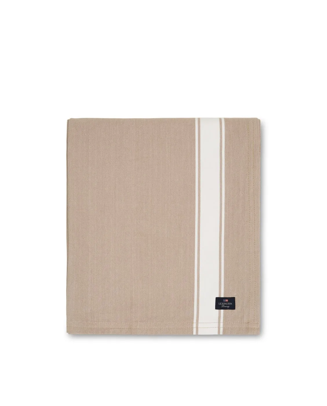 Icons Cotton Herringbone Tischdecke 150x250cm, Beige-Weiß Lexington