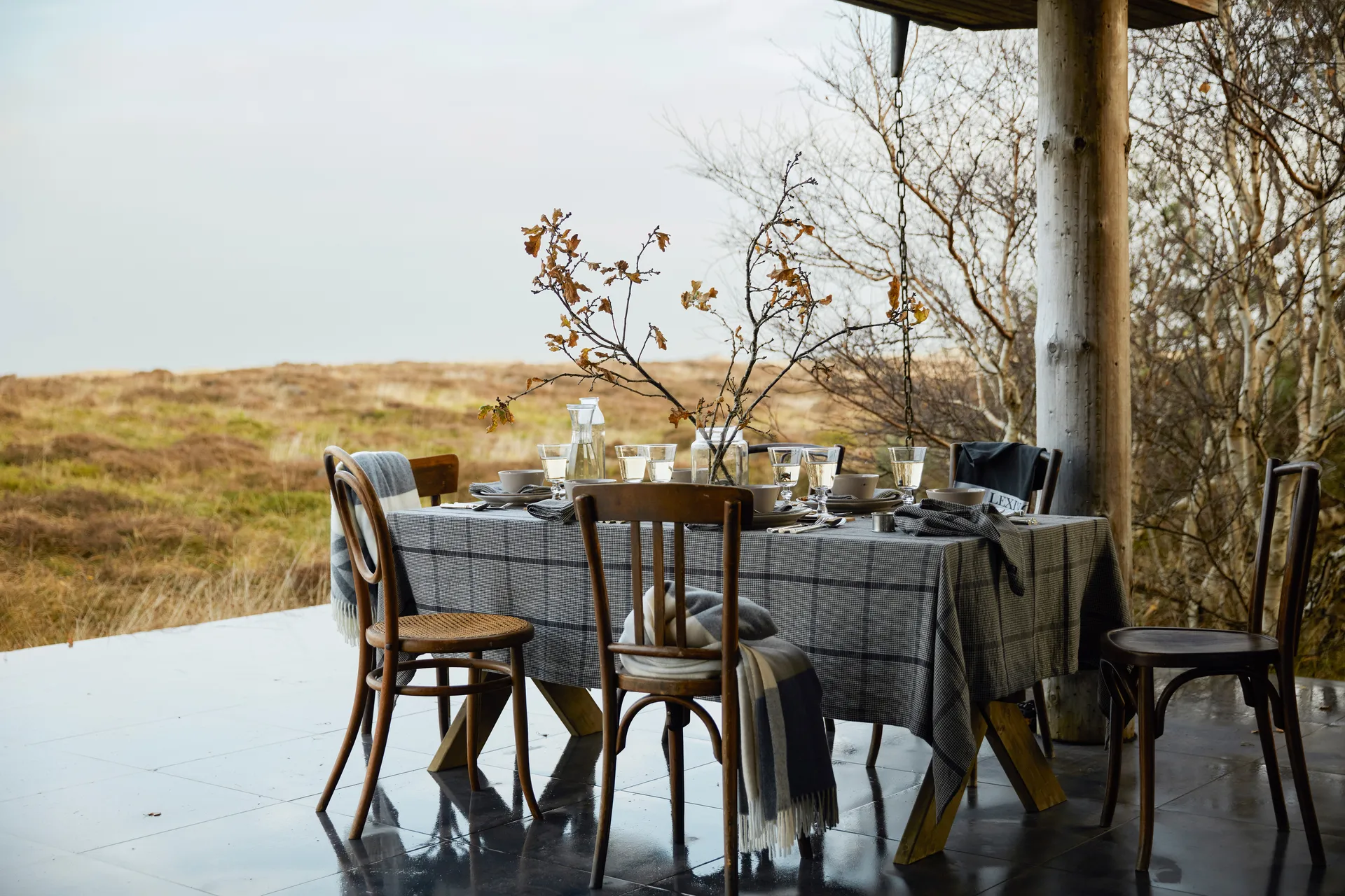 Icons Cotton Terry Geschirrtuch 50 x 70cm, Dark gray-white Lexington