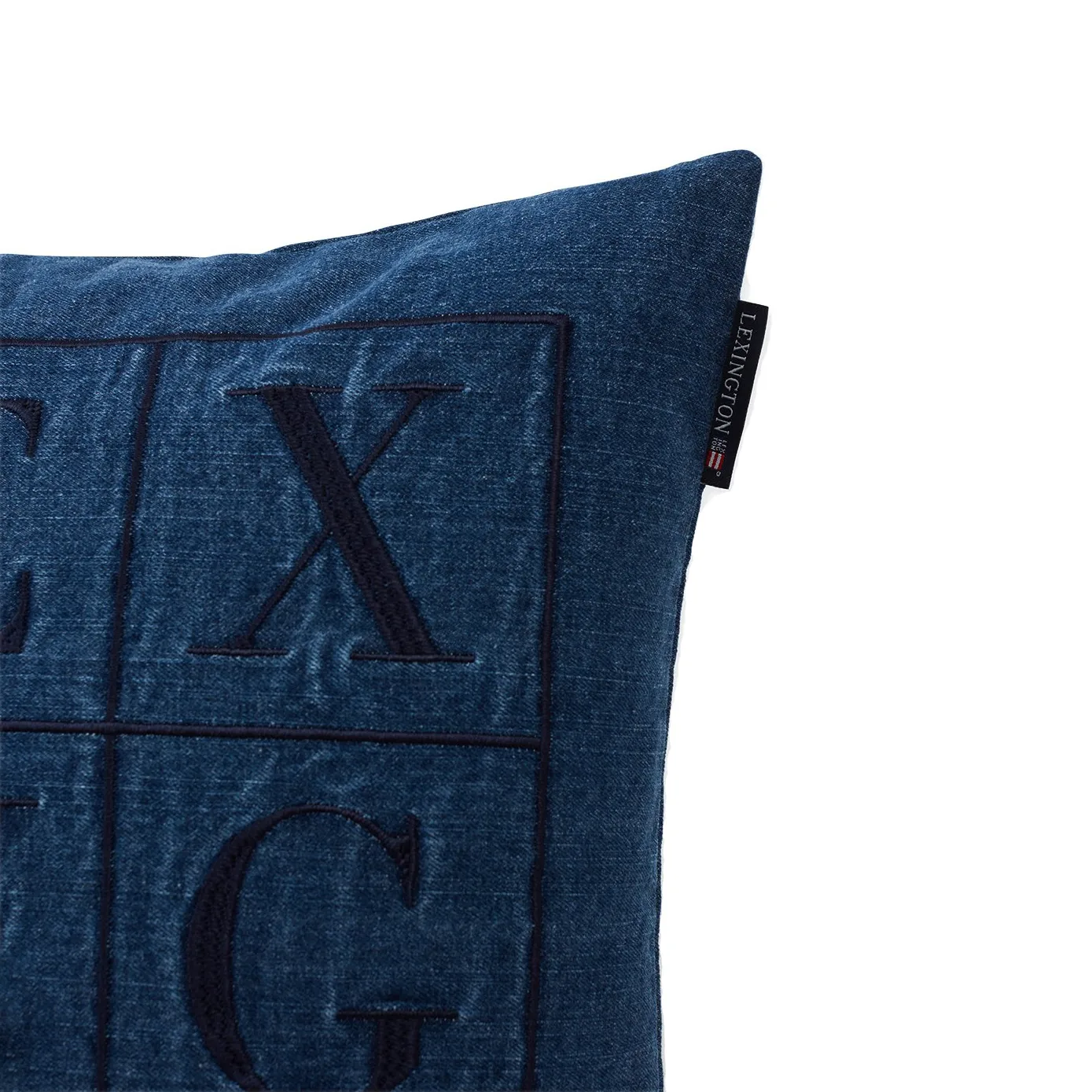 Icons Denim Logo Kissenbezug 50 x 50cm, Denim blue Lexington