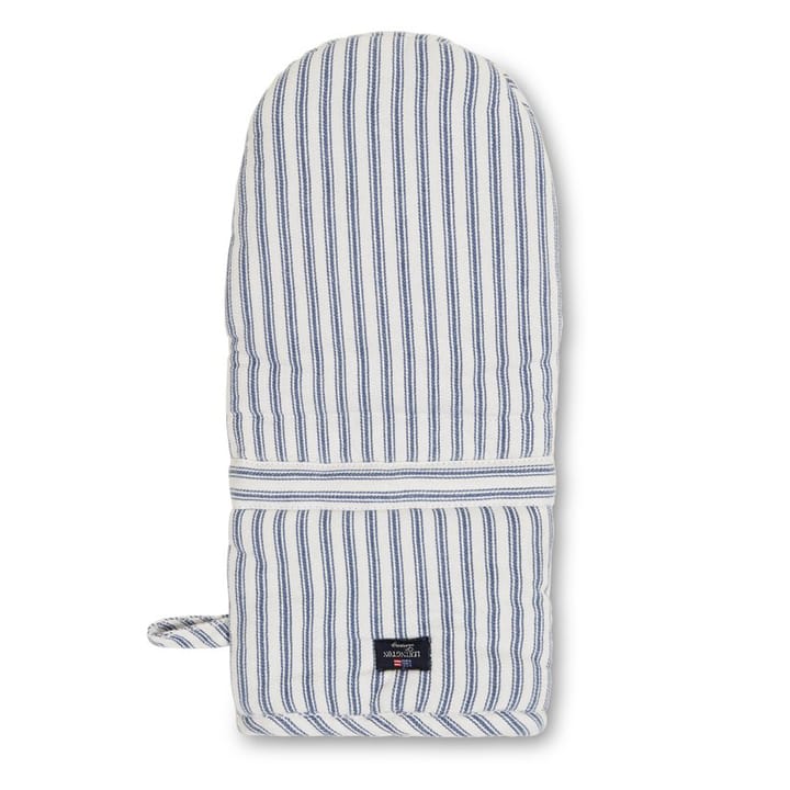 Icons Herringbone Striped Ofenhandschuh - Blue-white - Lexington