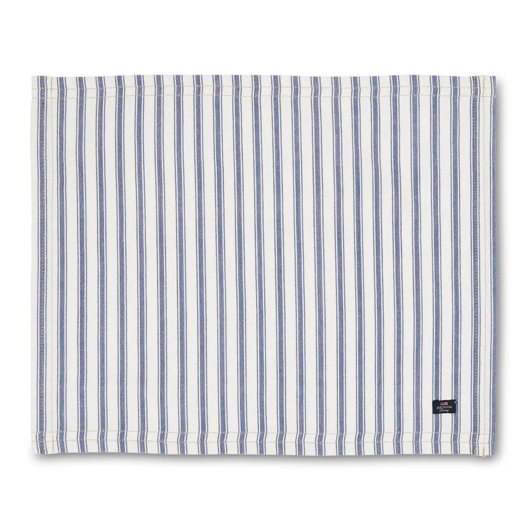 Icons Herringbone Striped Platzdecke 40 x 50cm, Blue-white Lexington