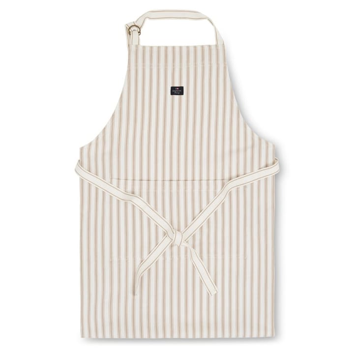 Icons Herringbone Striped Schürze - Beige-white - Lexington