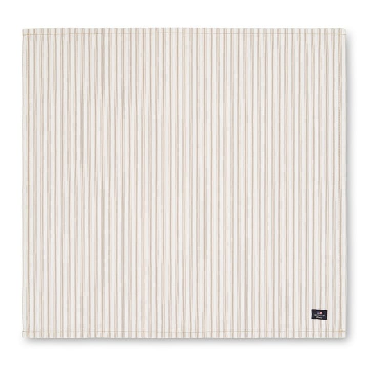 Icons Herringbone Striped Serviette 50 x 50cm - Beige-white - Lexington