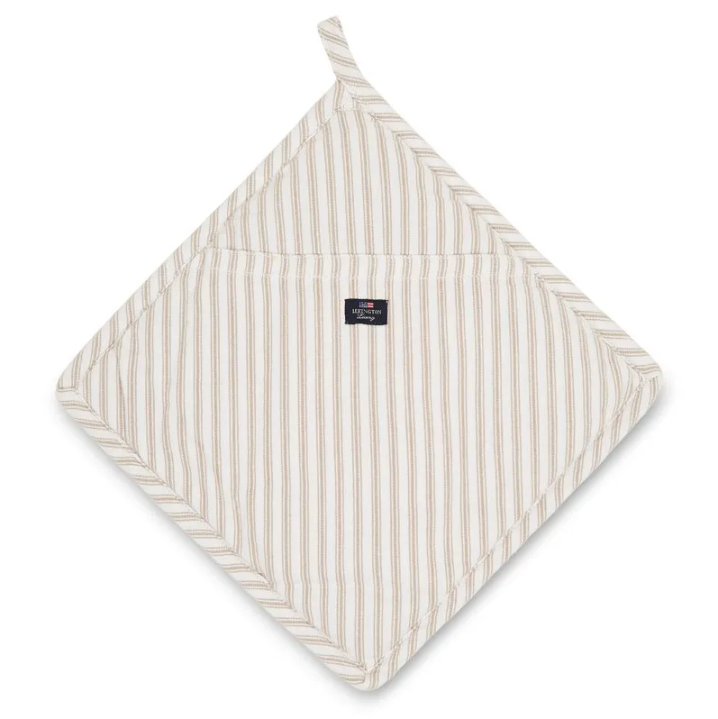 Icons Herringbone Striped Topflappen, Beige-white Lexington
