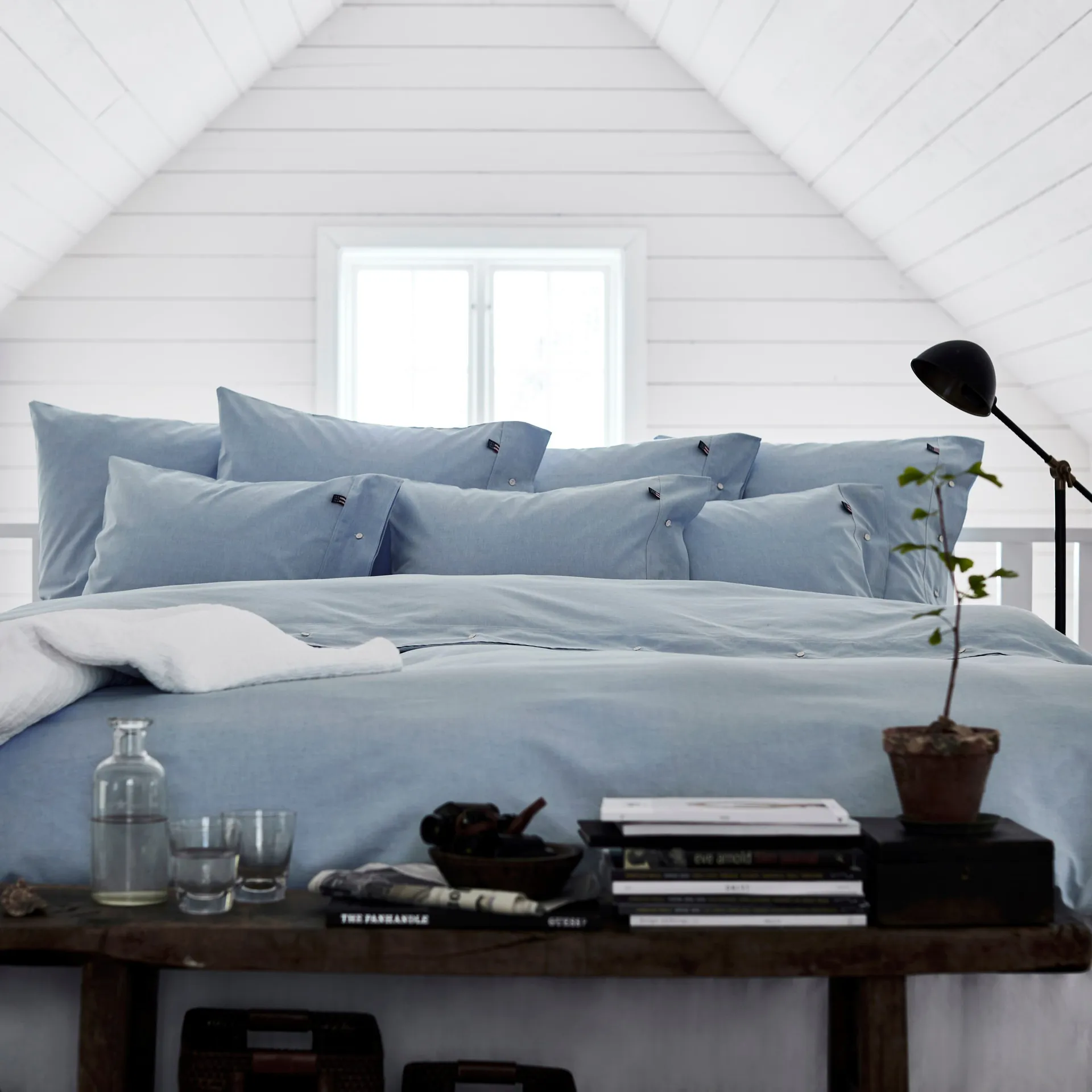 Icons Pin Point Deckenbezug 220 x 220cm, Blue Lexington