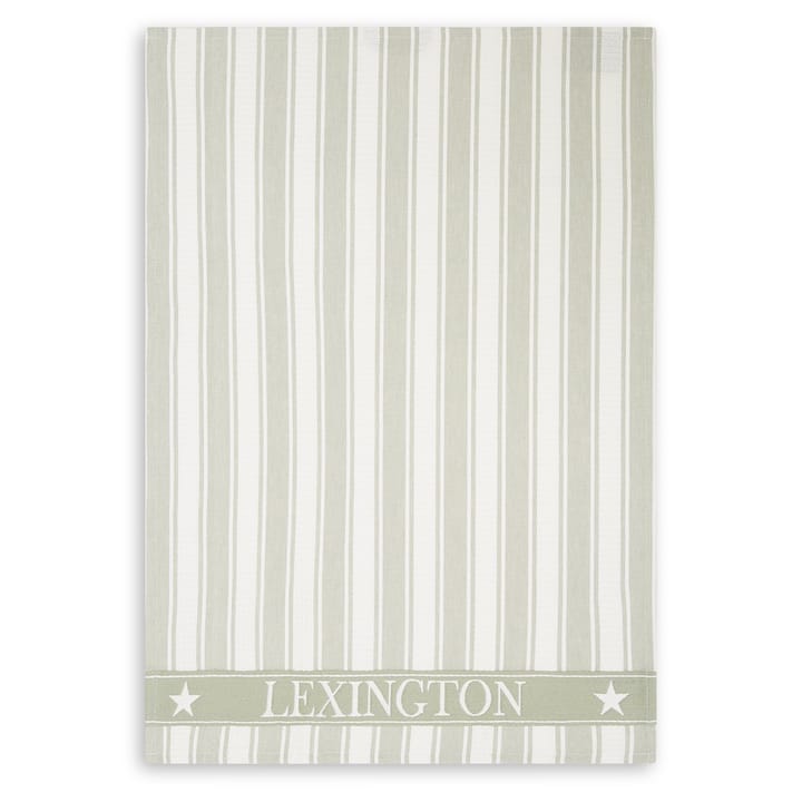 Icons Waffle Striped Geschirrtuch 50 x 70cm - Sage green-white - Lexington
