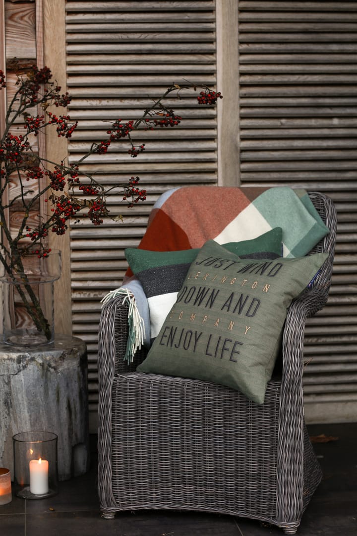 Irregular Striped Cotton Kissenbezug 50 x 50cm, Green-gray Lexington