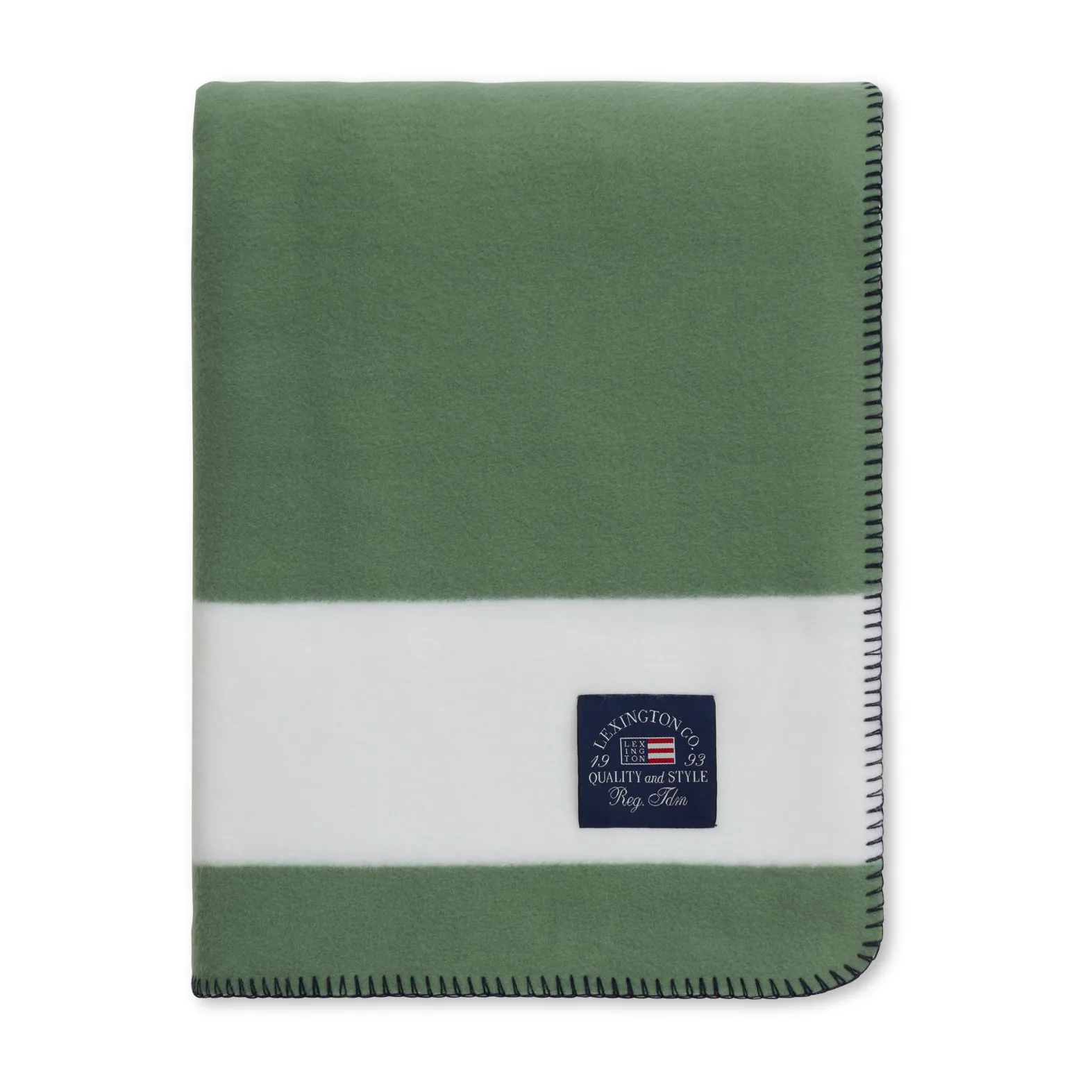 Irregular Striped Fleecedecke 130 x 170cm, Green-White Lexington