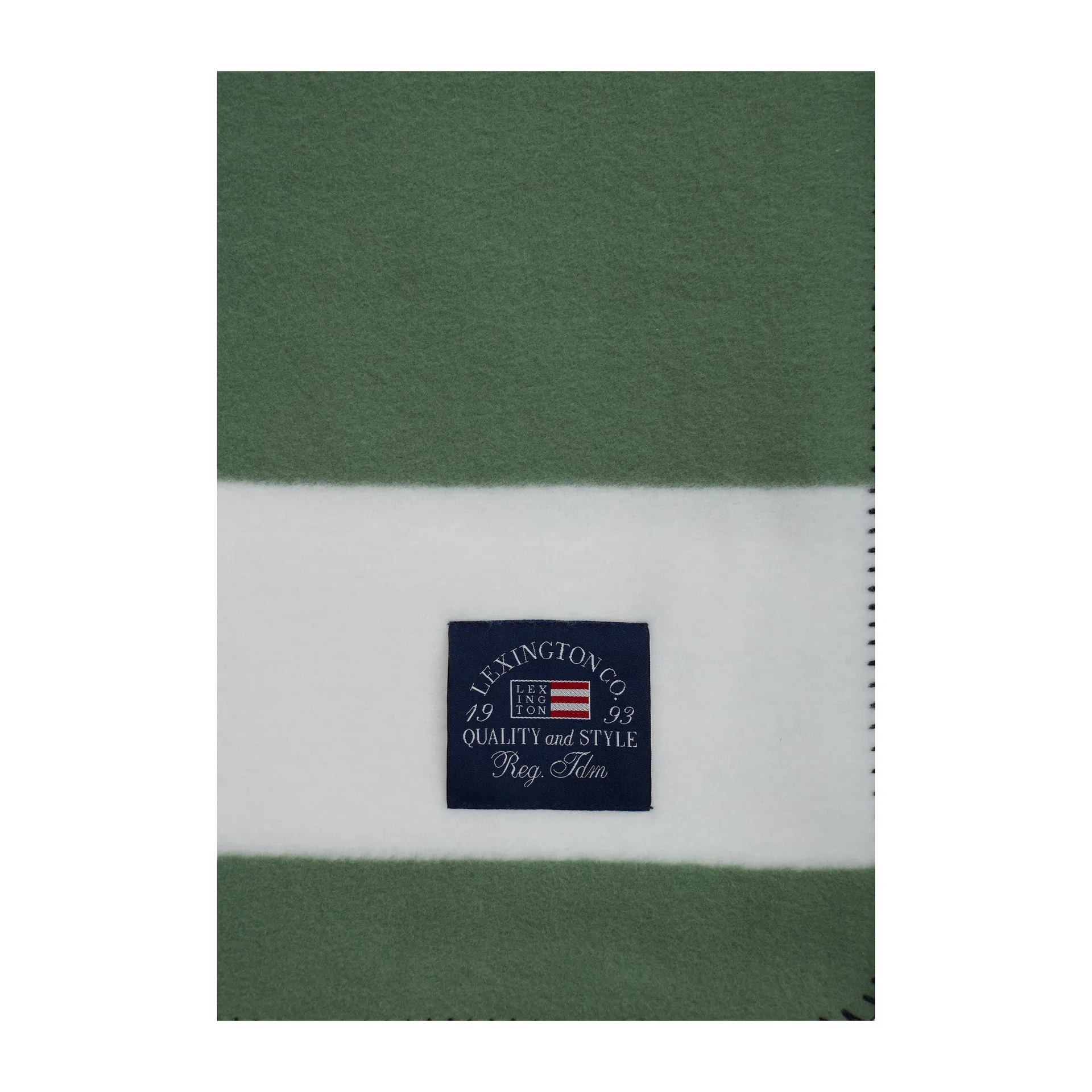 Irregular Striped Fleecedecke 130 x 170cm, Green-White Lexington