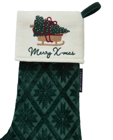 Jacquard biologischer Baumwolle/Viscose Weihnachtsstrumpf - Green - Lexington