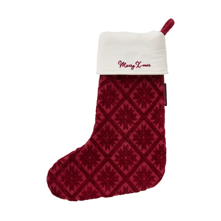 Jacquard biologischer Baumwolle/Viscose Weihnachtsstrumpf - Red - Lexington