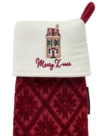 Jacquard biologischer Baumwolle/Viscose Weihnachtsstrumpf - Red - Lexington