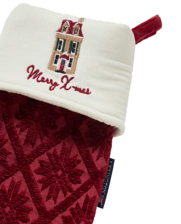 Jacquard biologischer Baumwolle/Viscose Weihnachtsstrumpf - Red - Lexington