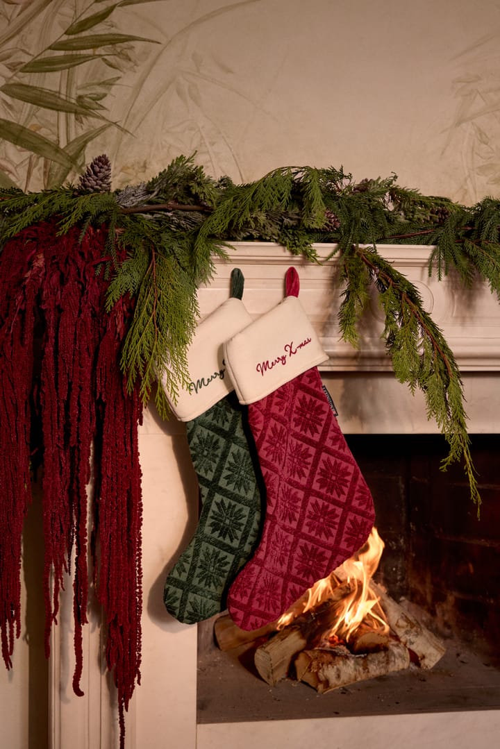 Jacquard biologischer Baumwolle/Viscose Weihnachtsstrumpf, Red Lexington
