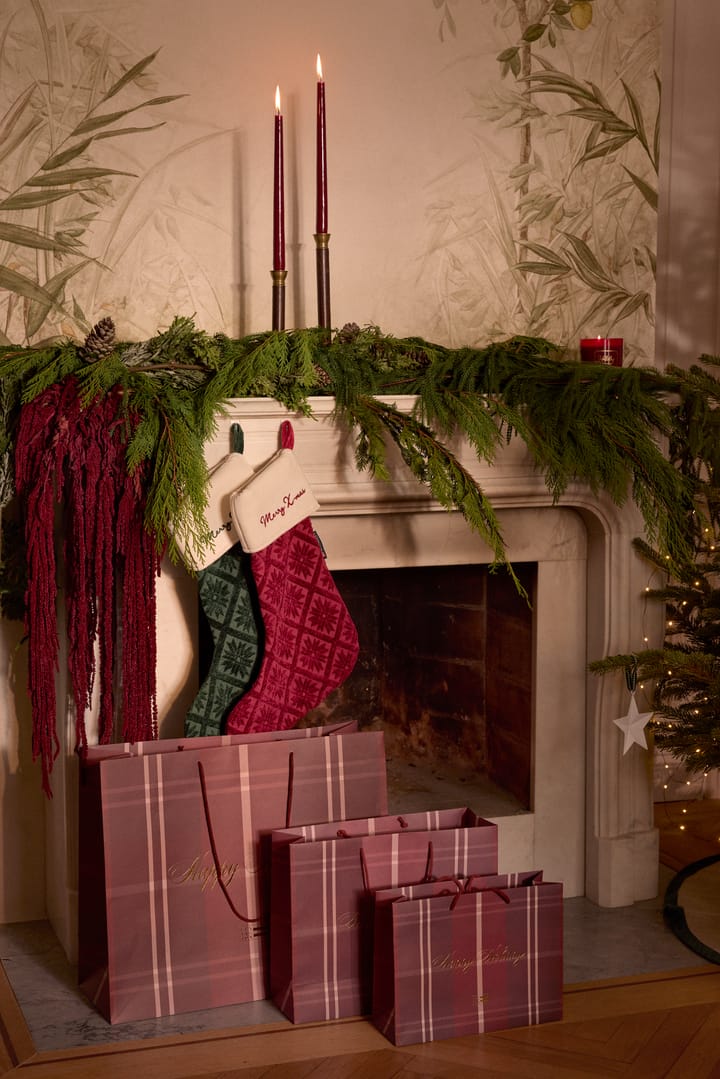 Jacquard biologischer Baumwolle/Viscose Weihnachtsstrumpf, Red Lexington