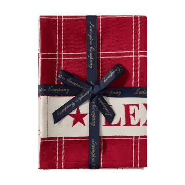 Jacquardgewebtes Baumwolle-Küchentuch 2er-Pack - Rot-Weiß, 50x70 cm - Lexington