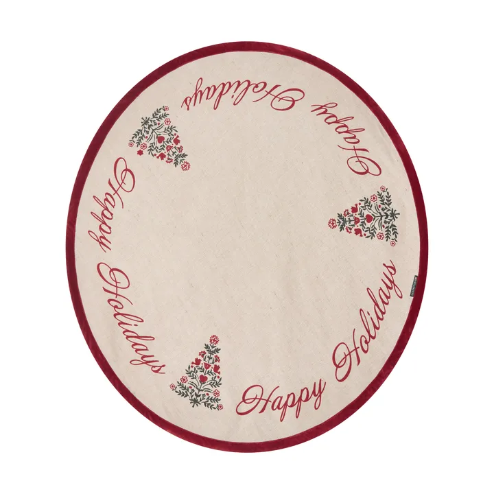 Jute Cotton Christmas Tree Weihnachtsbaum-Teppich Ø 110 cm - Natur-Rot - Lexington
