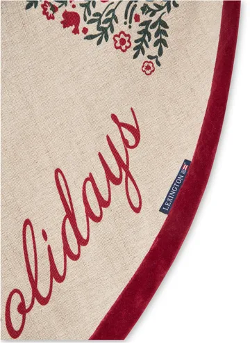 Jute Cotton Christmas Tree Weihnachtsbaum-Teppich Ø 110 cm - Natur-Rot - Lexington