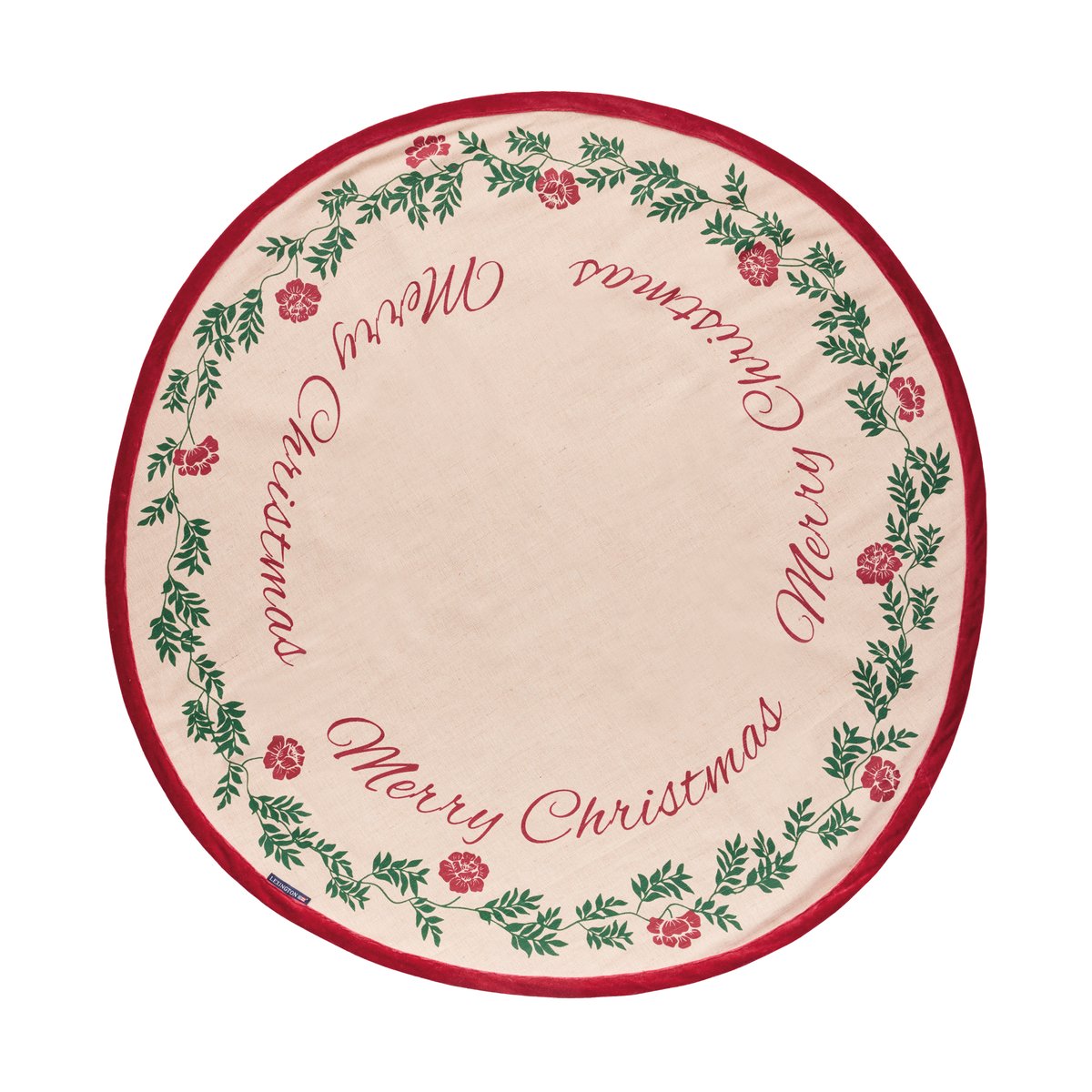 Lexington Jute Cotton Christmas Tree Weihnachtsbaumdecke Ø110 cm Natur-Grün