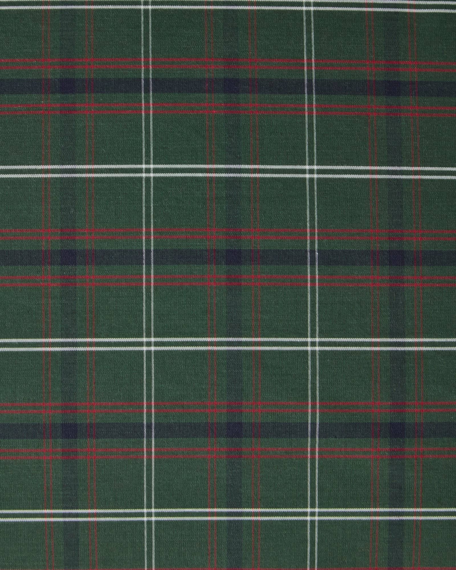 Kariertes Baumwoll-Perkal-Kissenbezug, Grün-Navy, 50x60 cm Lexington