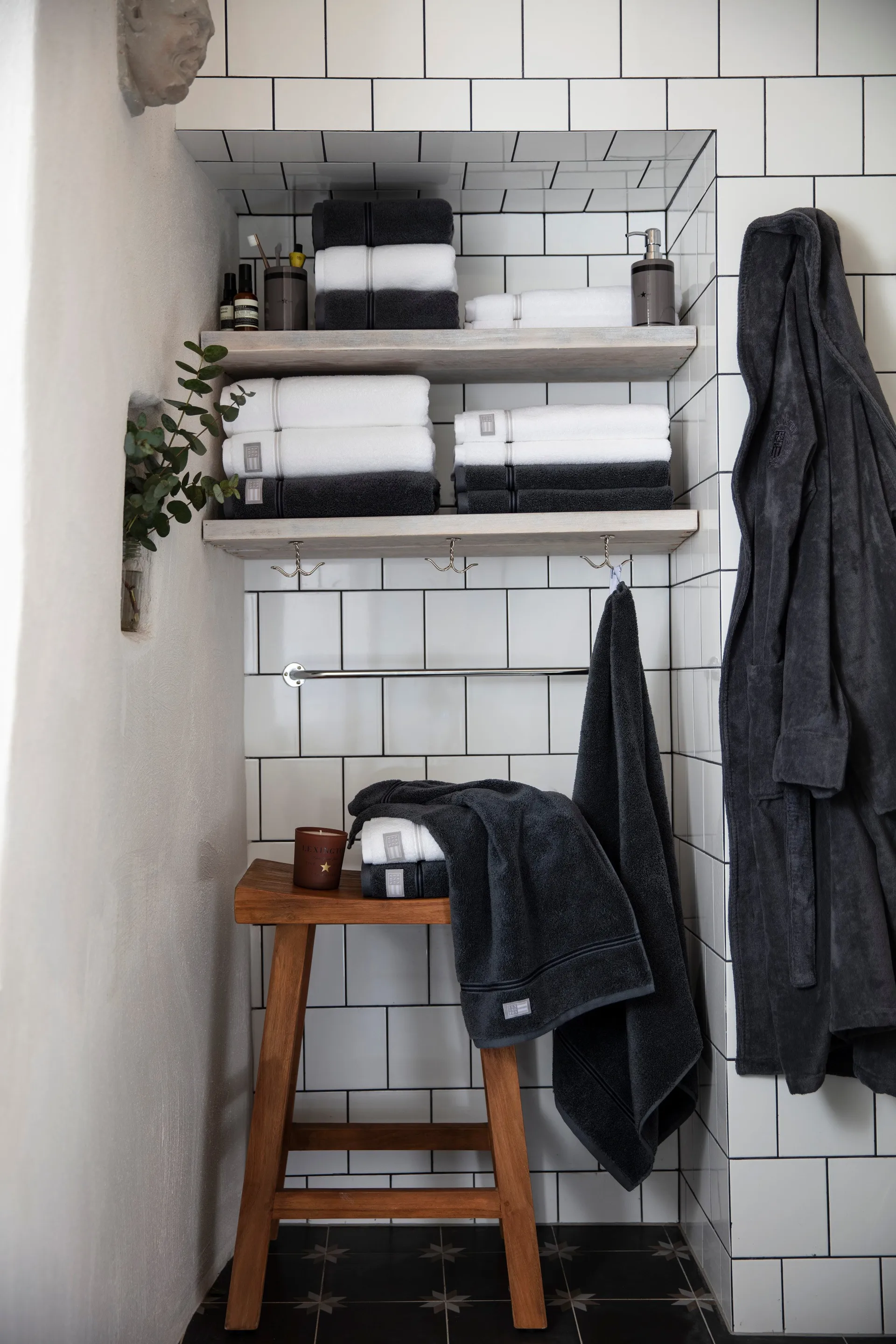 Lexington Hotel Handtuch 70 x 130cm, Weiß-beige Lexington