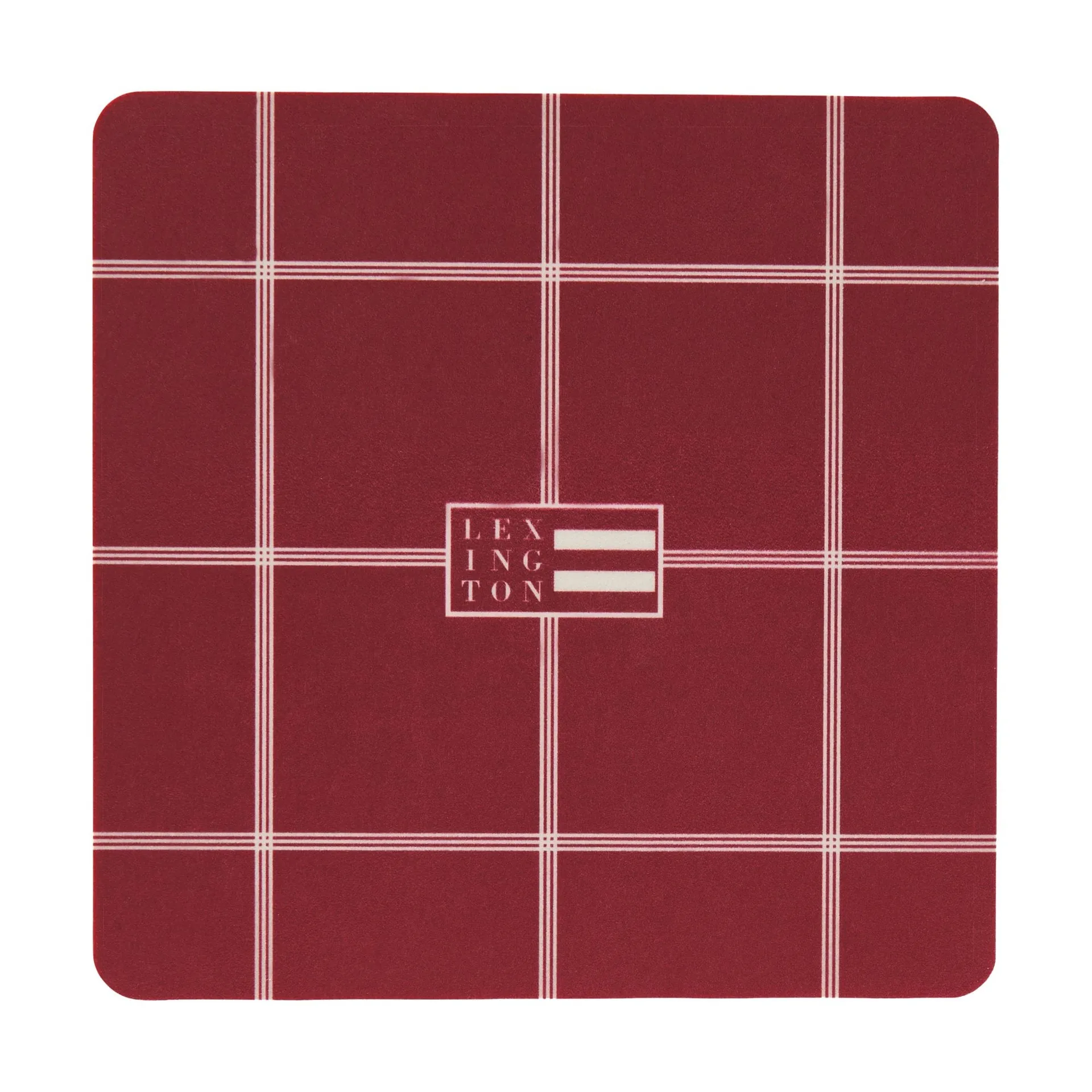 Lexington laminierte Glasuntersetzer, Rot-hellbeige, 9x9 cm, 4er-Pack Lexington