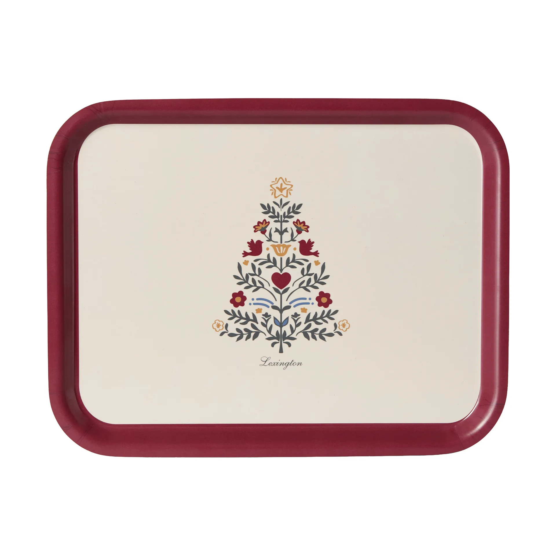 Lexington laminiertes Serviertablett, Rot-hellbeige, 36x28 cm Lexington