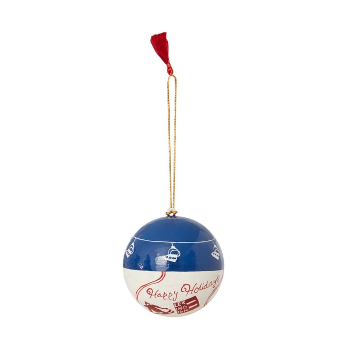 Lexington Pappmaché-Weihnachtsbaumkugel im 2er-Pack - Blue-white-red - Lexington