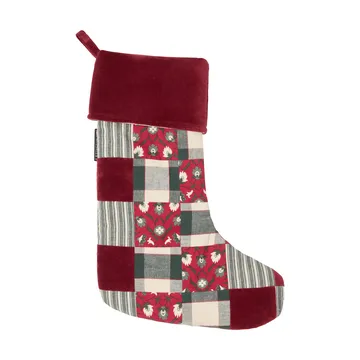 Lexington Patchwork-Weihnachtsstrumpf - Rot-Multi, 45 cm - Lexington