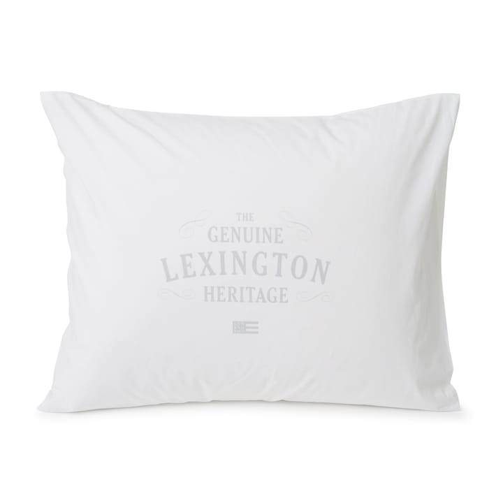 Lexington Printed Cotton Poplin Kissenbezug 50 x 60cm - Weiß-hellgrau - Lexington
