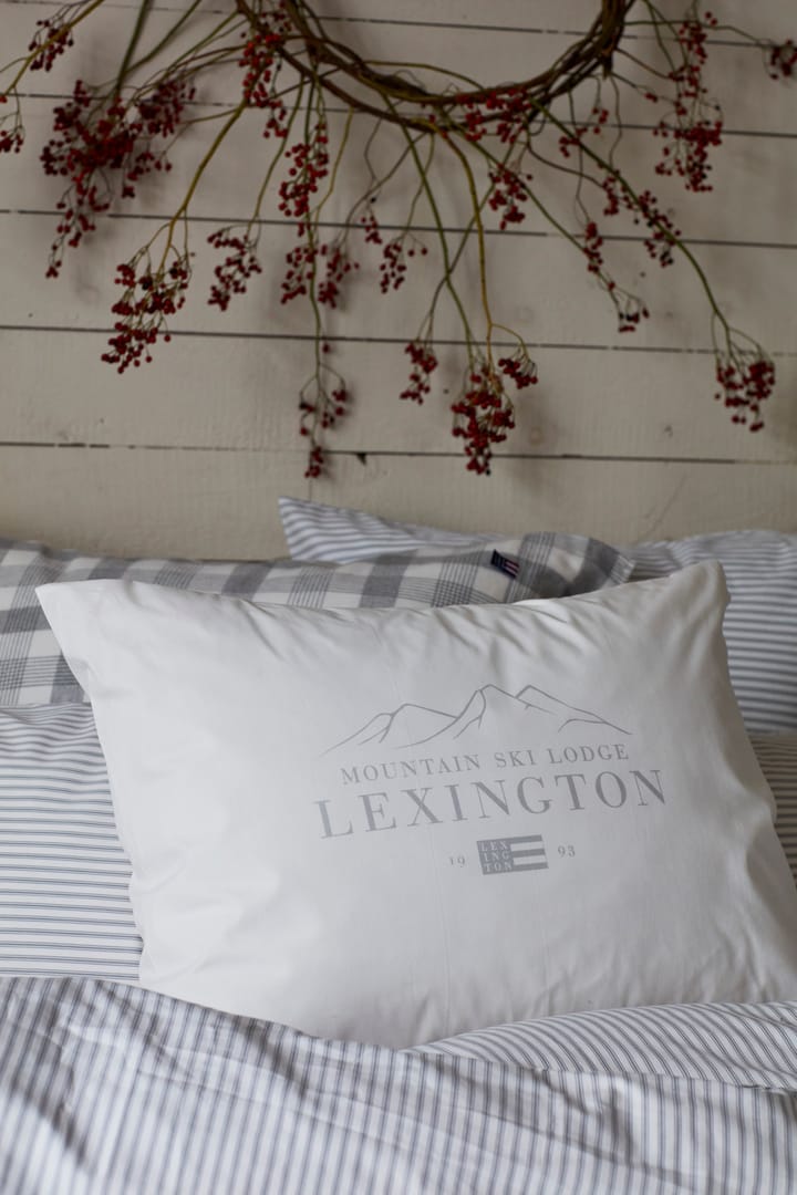 Lexington Printed Cotton Poplin Kissenbezug 50 x 60cm - White-light gray - Lexington