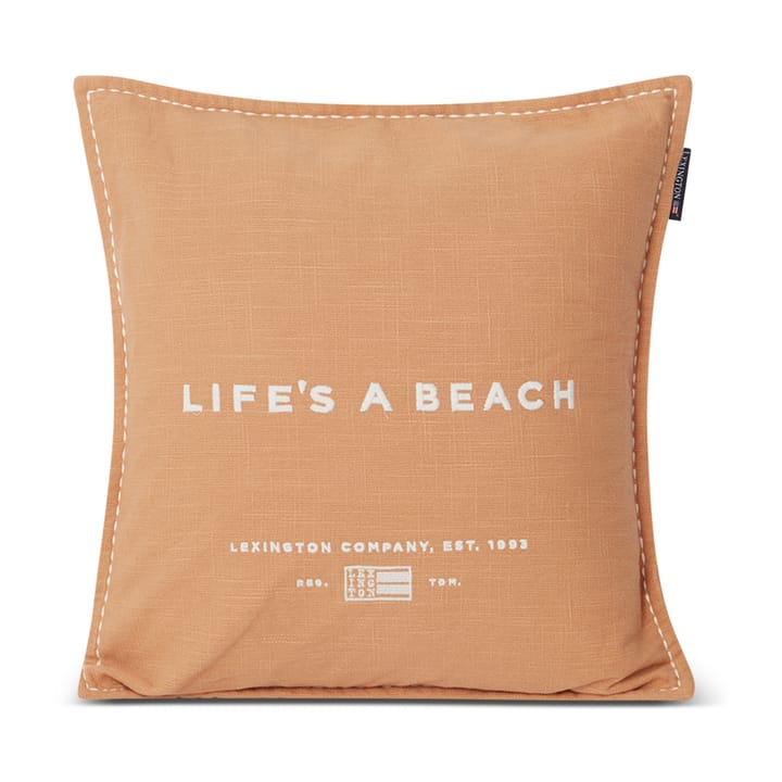 Life's A Beach Embroidered Kissenbezug 50 x 50cm - Beige-weiß - Lexington