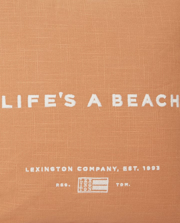 Life's A Beach Embroidered Kissenbezug 50 x 50cm, Beige-weiß Lexington