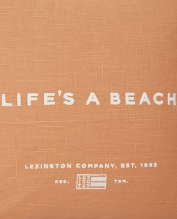 Life's A Beach Embroidered Kissenbezug 50 x 50cm - Beige-weiß - Lexington