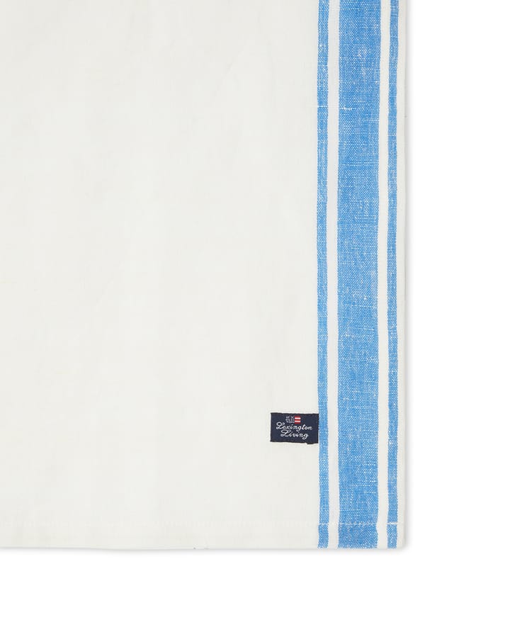 Linen Cotton Side Stripes Stoffserviette 50 x 50cm, Blau-weiß Lexington