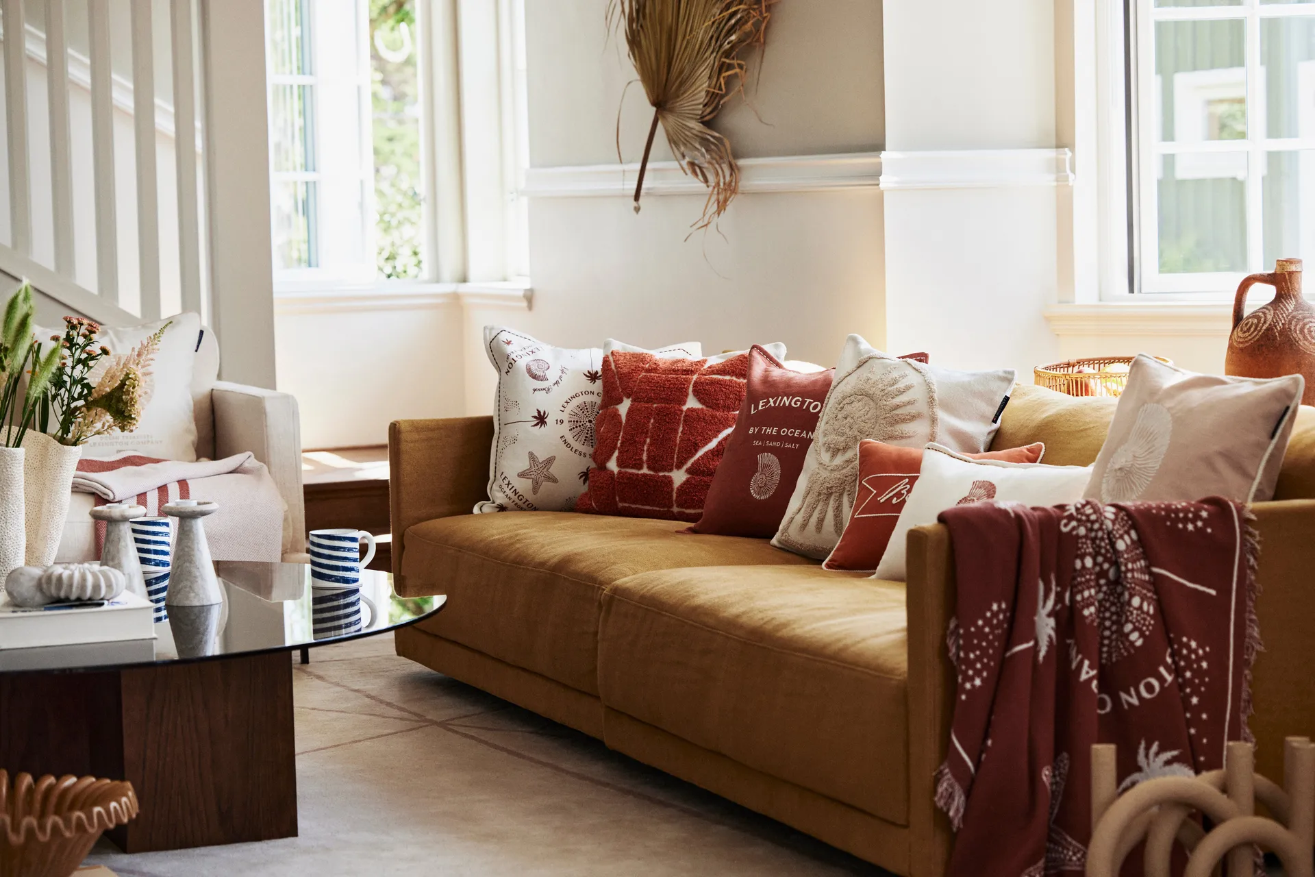 Logo Embroidered by the ocean Kissenbezug 50x50 cm, Coconut Lexington