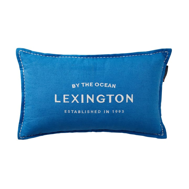 Logo Embroidered Linen/Cotton Kissen 30x50 cm - Blue - Lexington