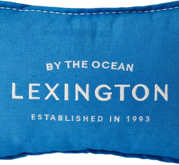 Logo Embroidered Linen/Cotton Kissen 30x50 cm - Blue - Lexington