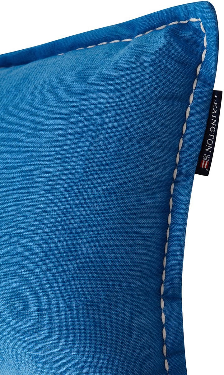 Logo Embroidered Linen/Cotton Kissen 30x50 cm - Blue - Lexington